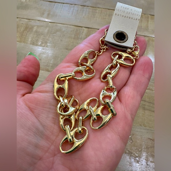 Anthropologie gold bottlecap link collar necklace choker statement jewelry - Picture 5 of 11